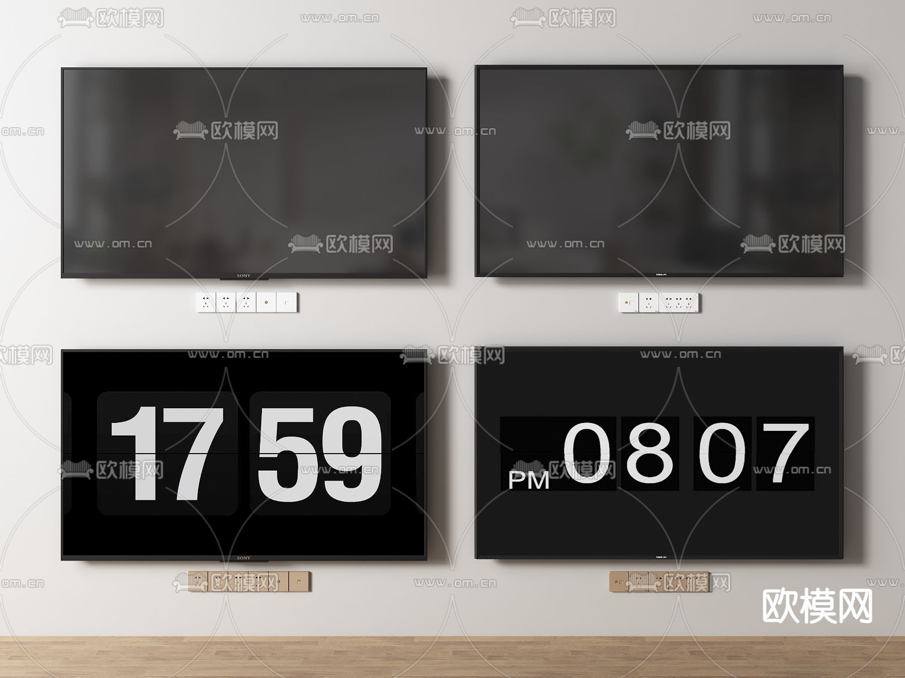 现代电视机全面屏电视3d模型