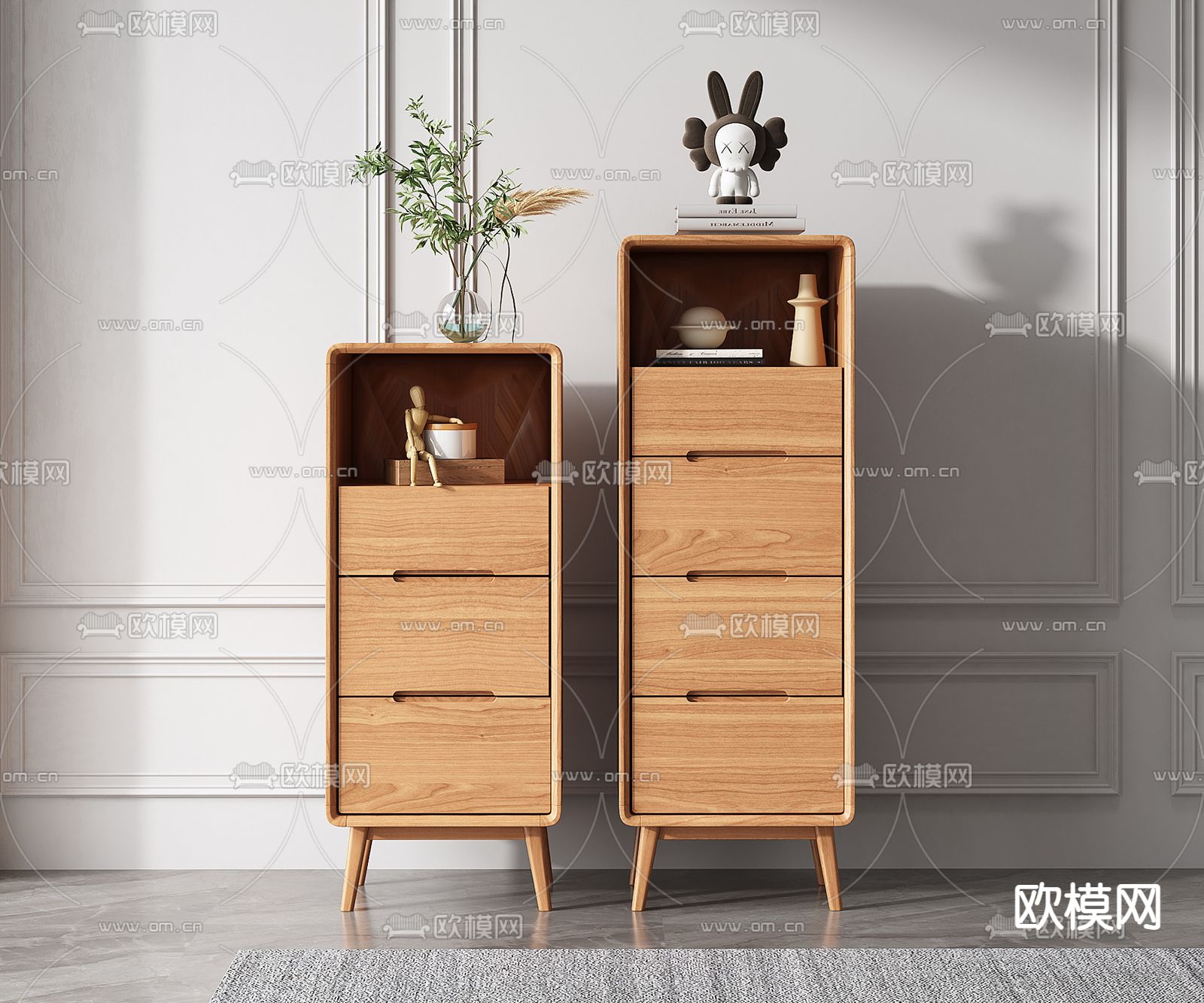 北欧边柜斗柜3d模型下载