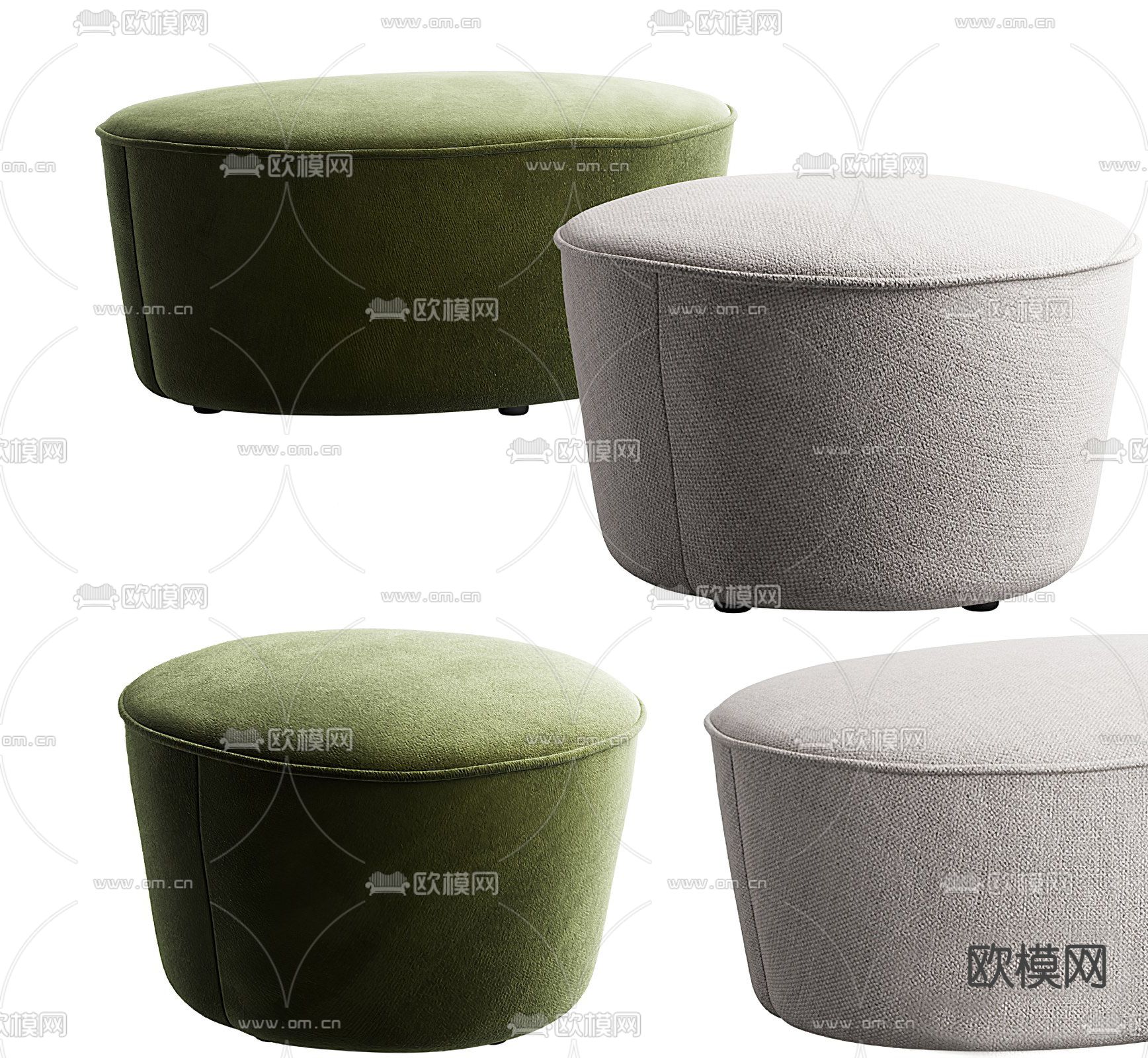 poliform现代沙发凳换鞋凳3d模型下载（渲染图1）