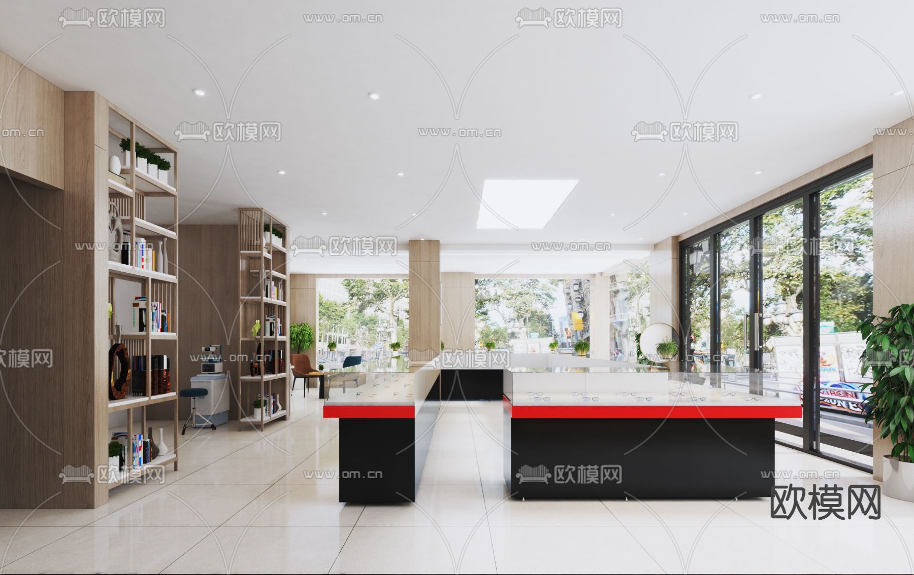 现代眼镜店3d模型下载（渲染图2）