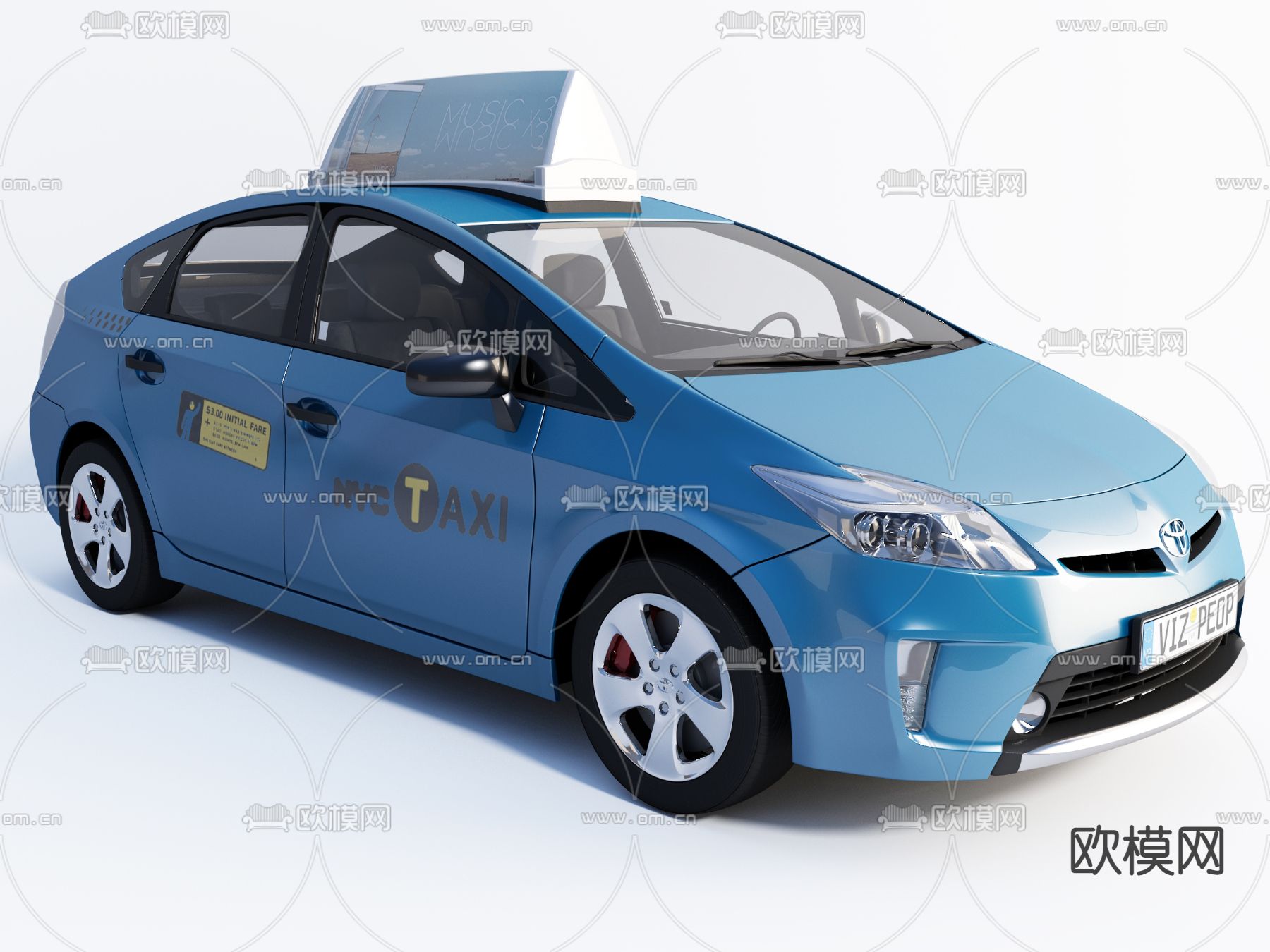 丰田出租车3d模型下载