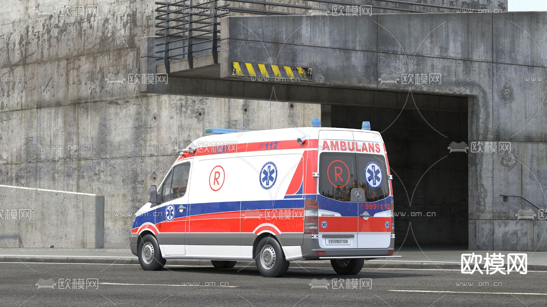 现代救护车3d模型下载