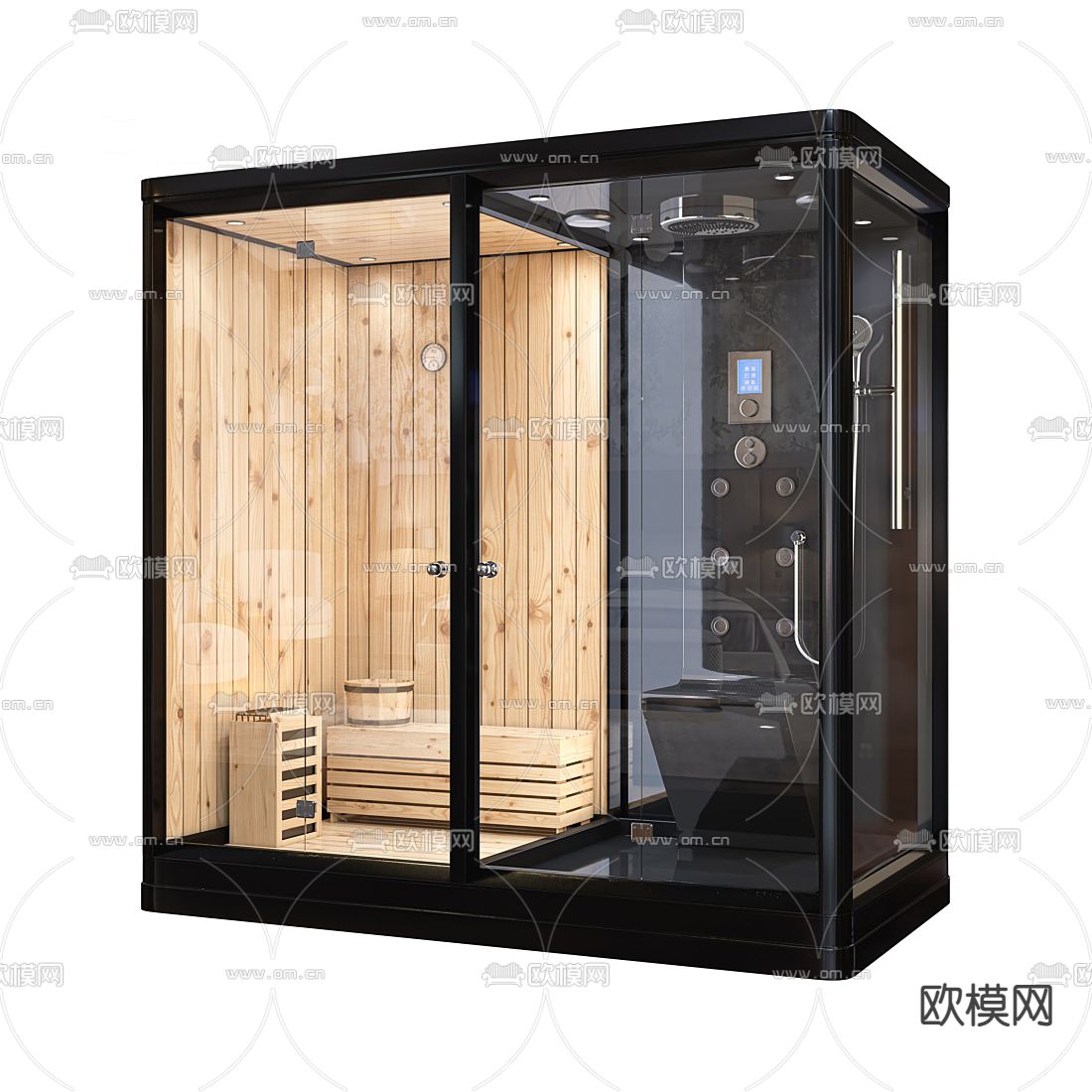 现代桑拿房淋浴房3d模型下载