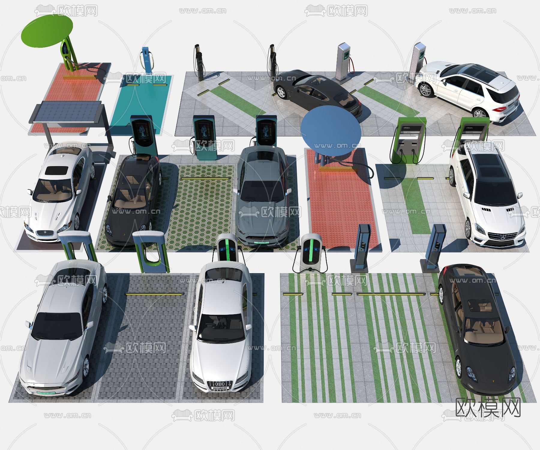 现代新能源汽车充电桩3d模型下载
