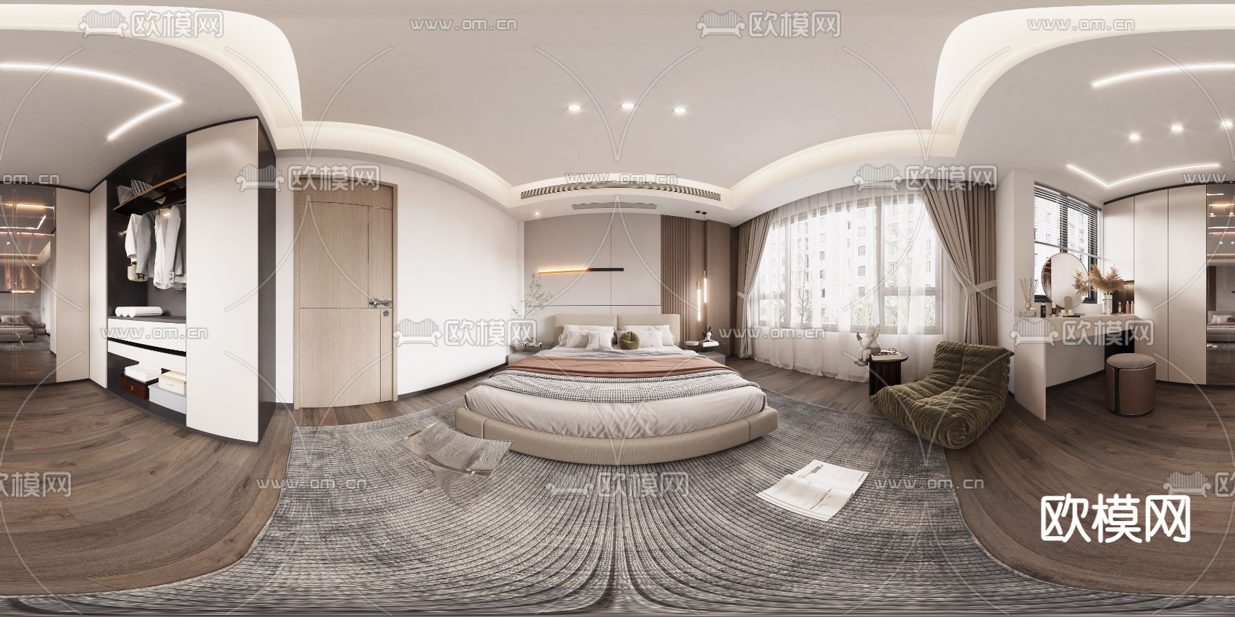 现代卧室vr全景3d模型下载_ID12078177_3dmax免费模型-欧模网