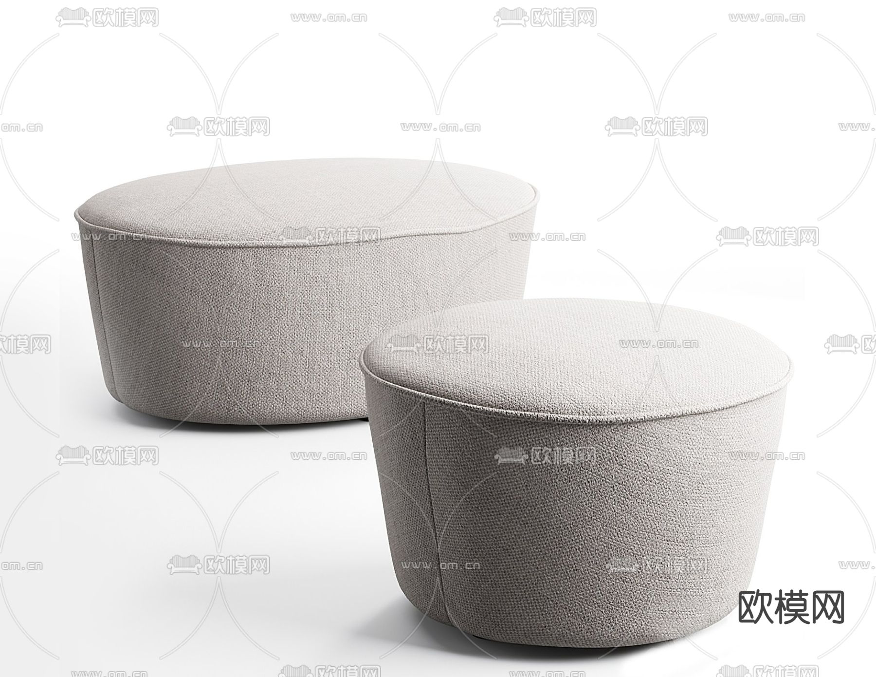 poliform现代沙发凳换鞋凳3d模型下载（渲染图3）