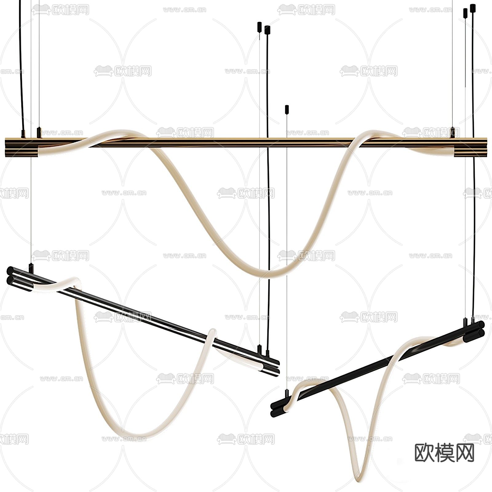PROF 现代曲线吊灯3d模型下载_ID12079199_3dmax免费模型-欧模网