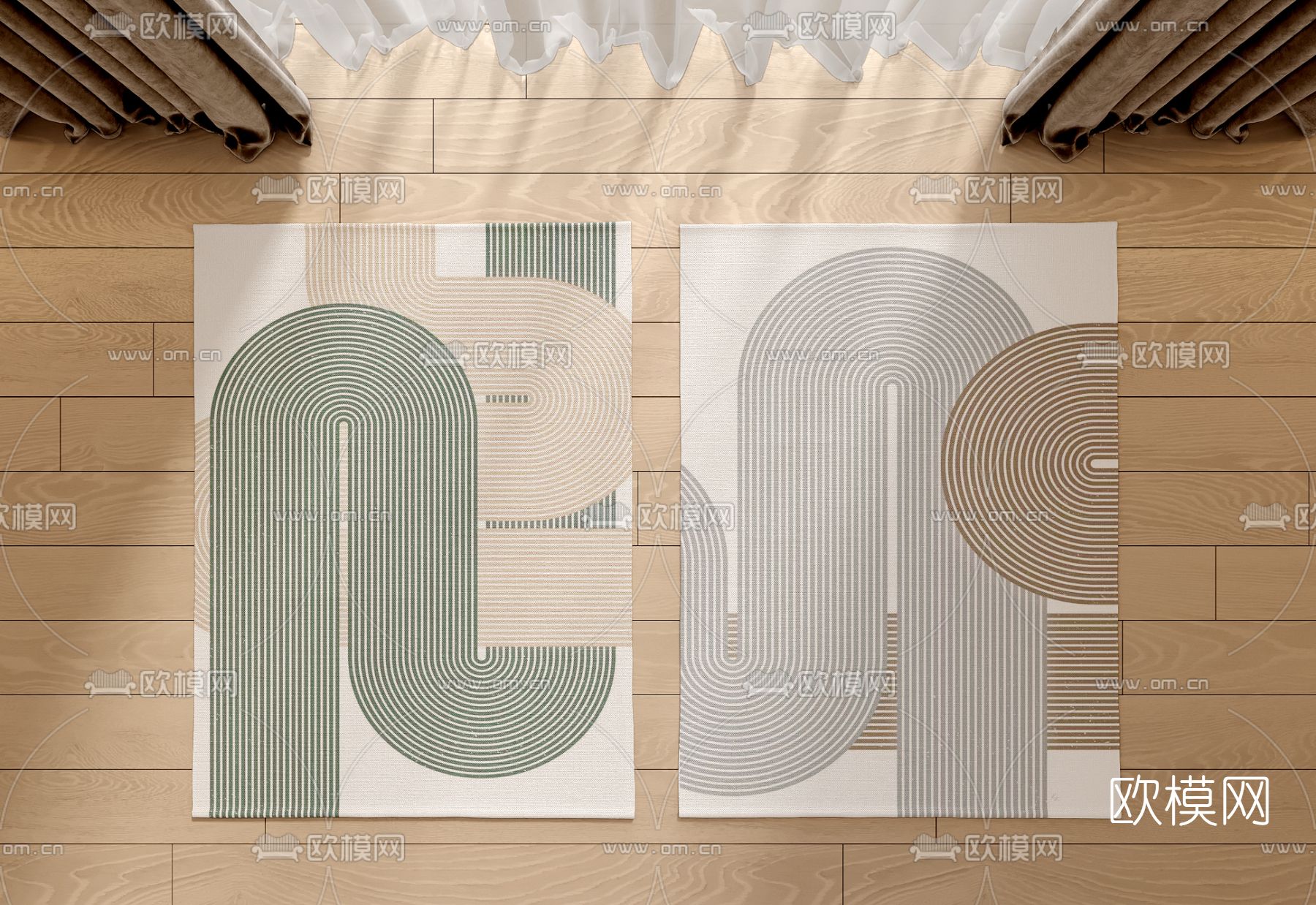 现代抽象地毯3d模型下载