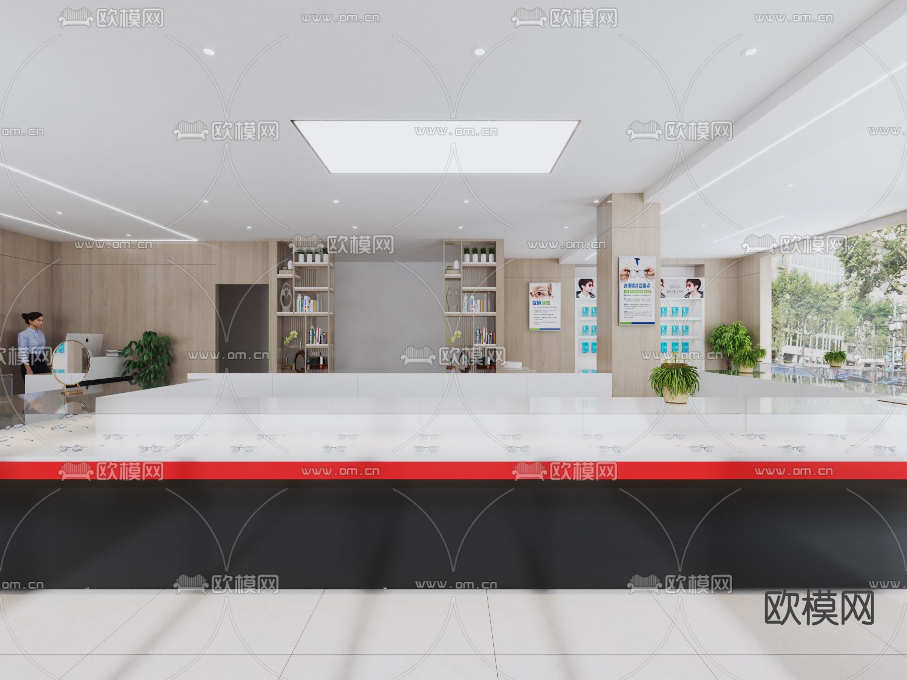 现代眼镜店3d模型下载（渲染图3）
