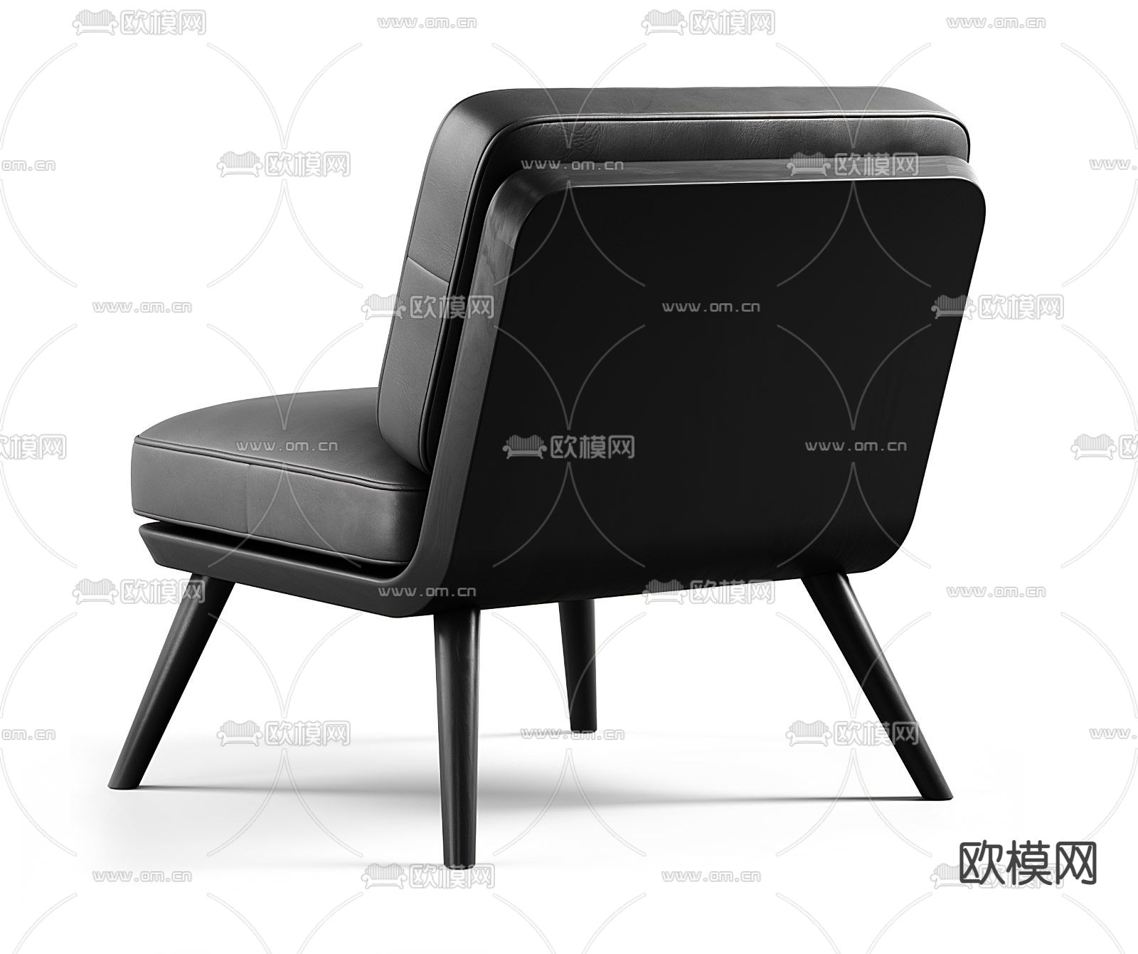 pertica现代灰色皮革休闲椅3d模型下载（渲染图2）