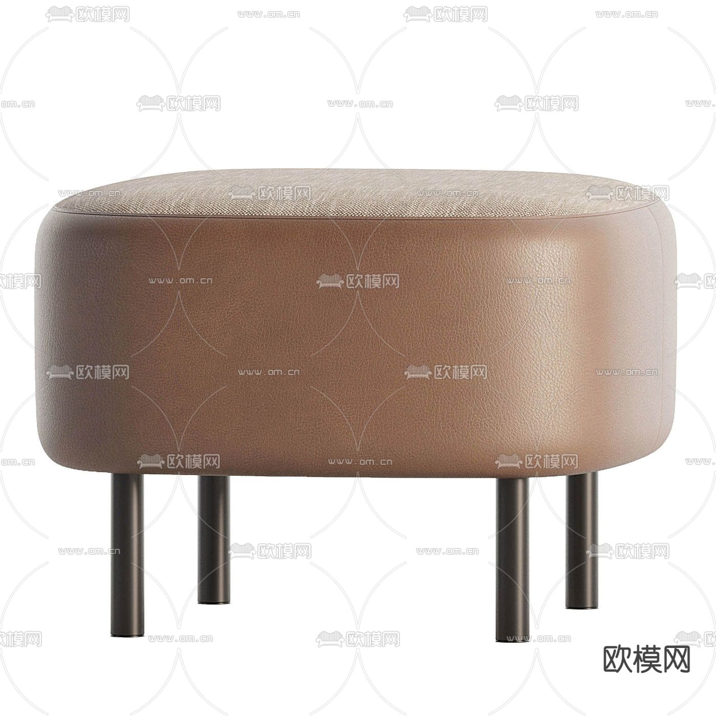 Flexform现代咖色休闲椅子3d模型下载（渲染图2）