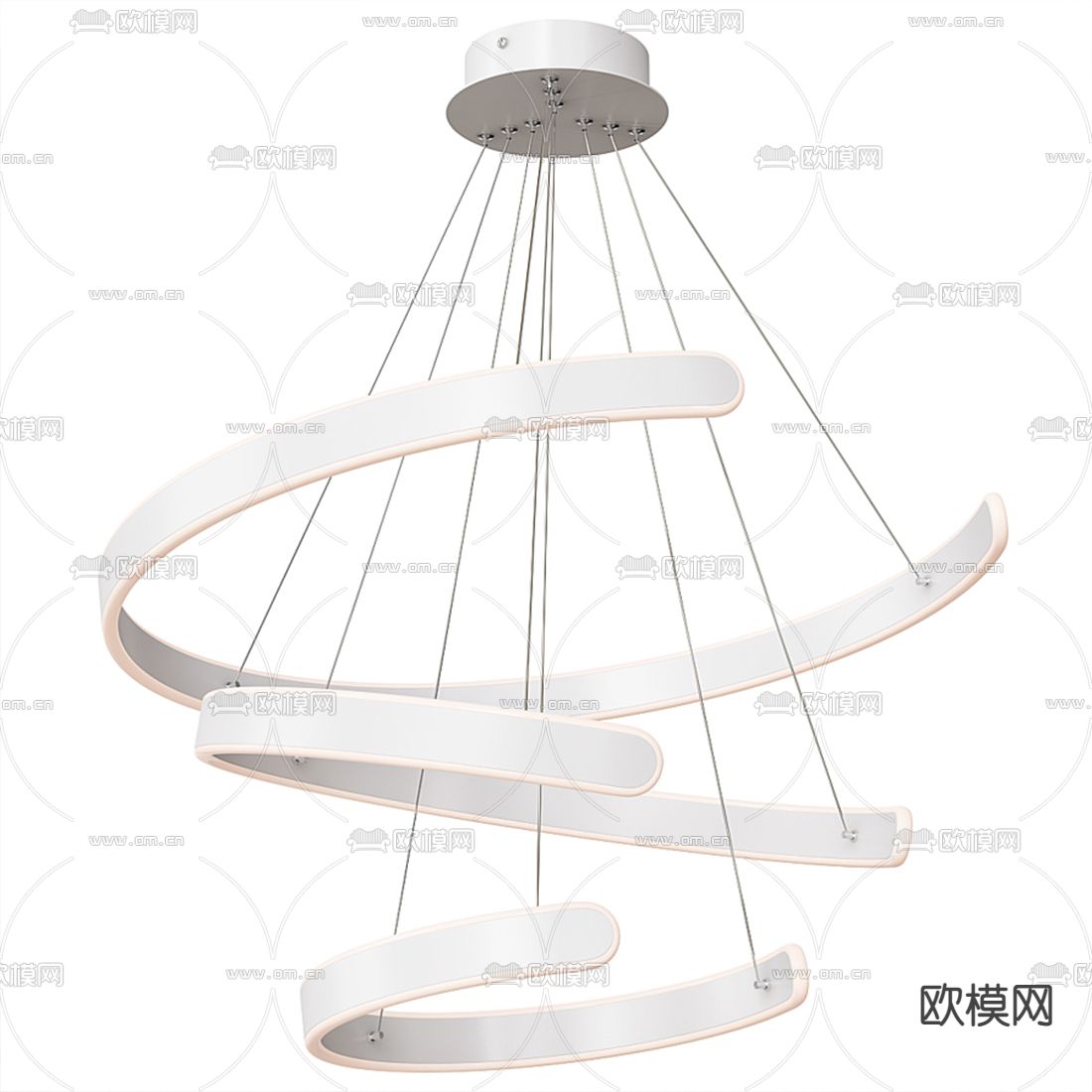 现代多层圆环吊灯3d模型下载_ID12080852_3dmax免费模型-欧模网