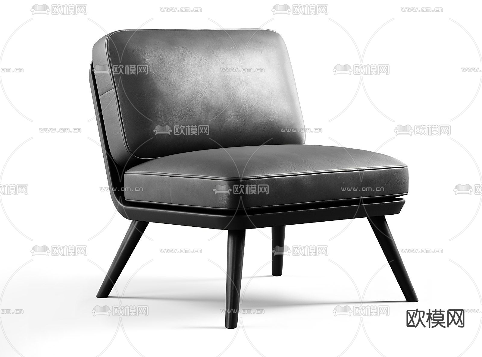 pertica现代灰色皮革休闲椅3d模型下载（渲染图1）