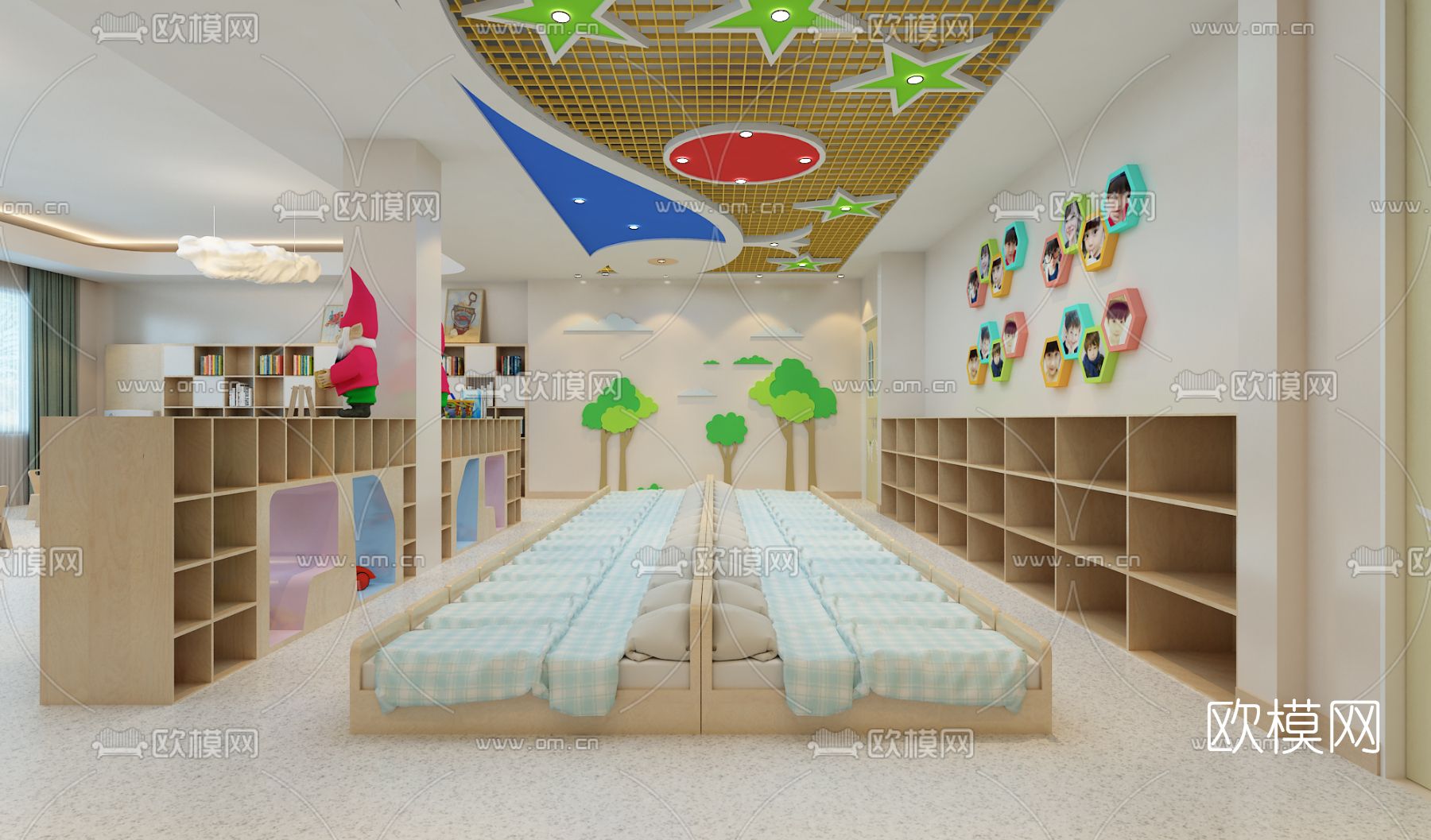 现代幼儿园娱乐室3d模型下载（渲染图2）