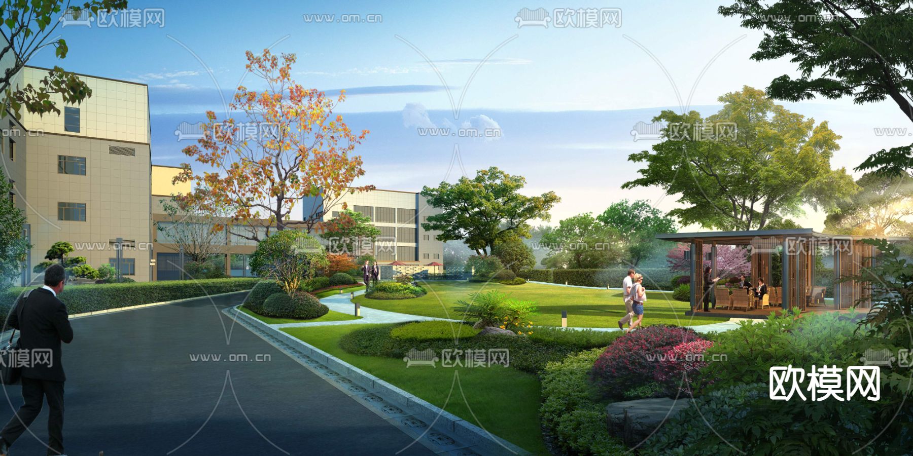 现代道路桥梁景观psd下载