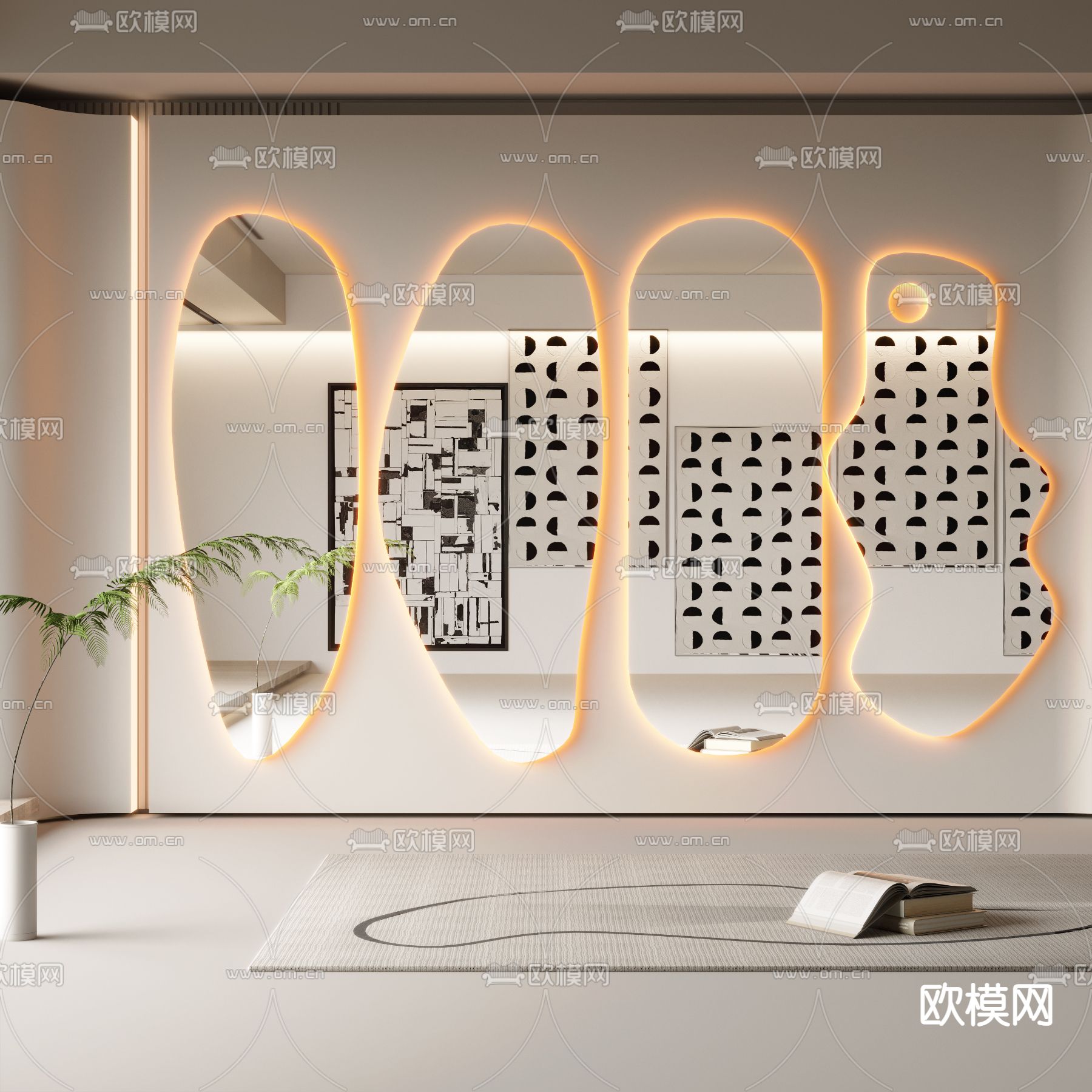 现代异形全身镜3d模型下载