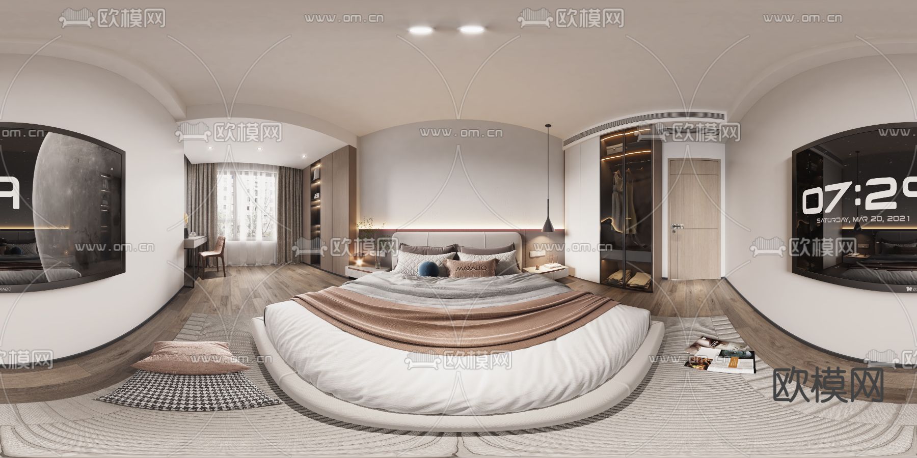 现代卧室vr全景3d模型