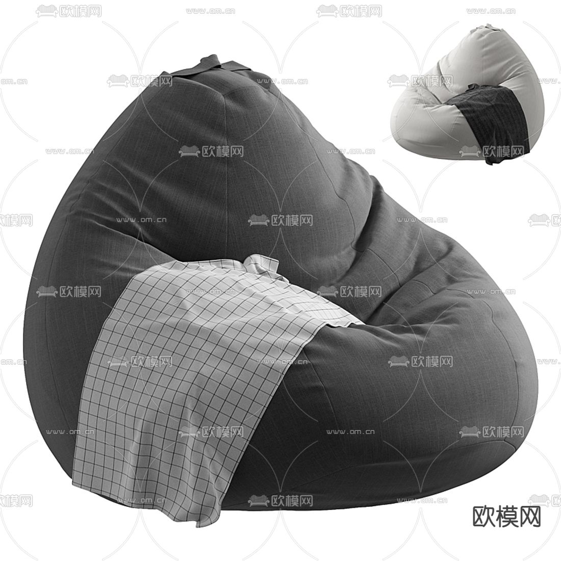 现代懒人沙发3d模型