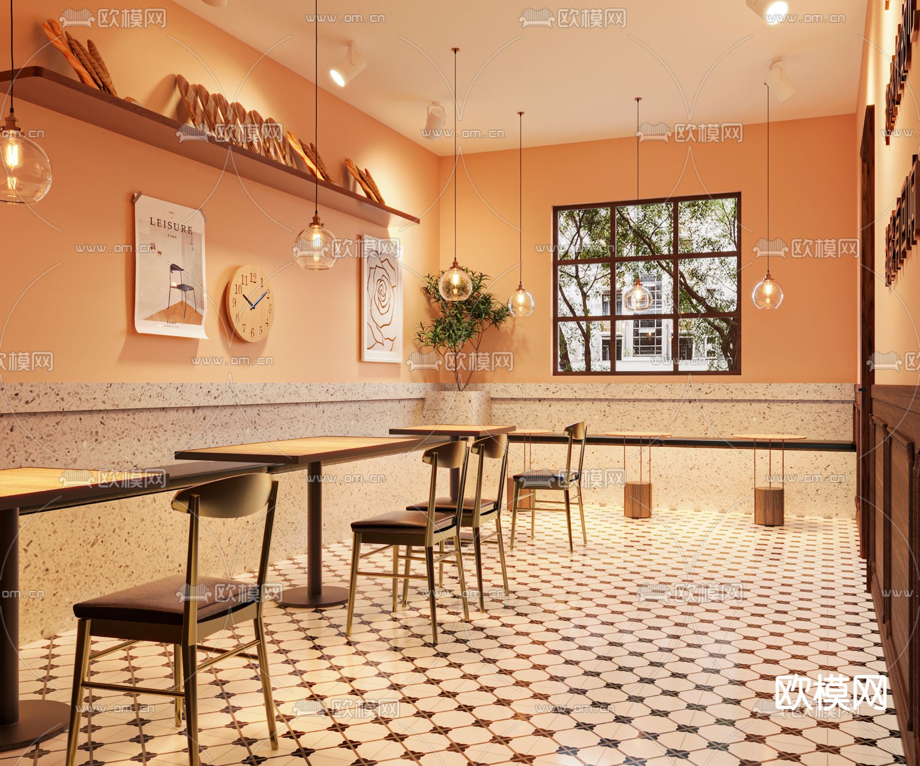 现代咖啡馆3d模型下载（渲染图3）