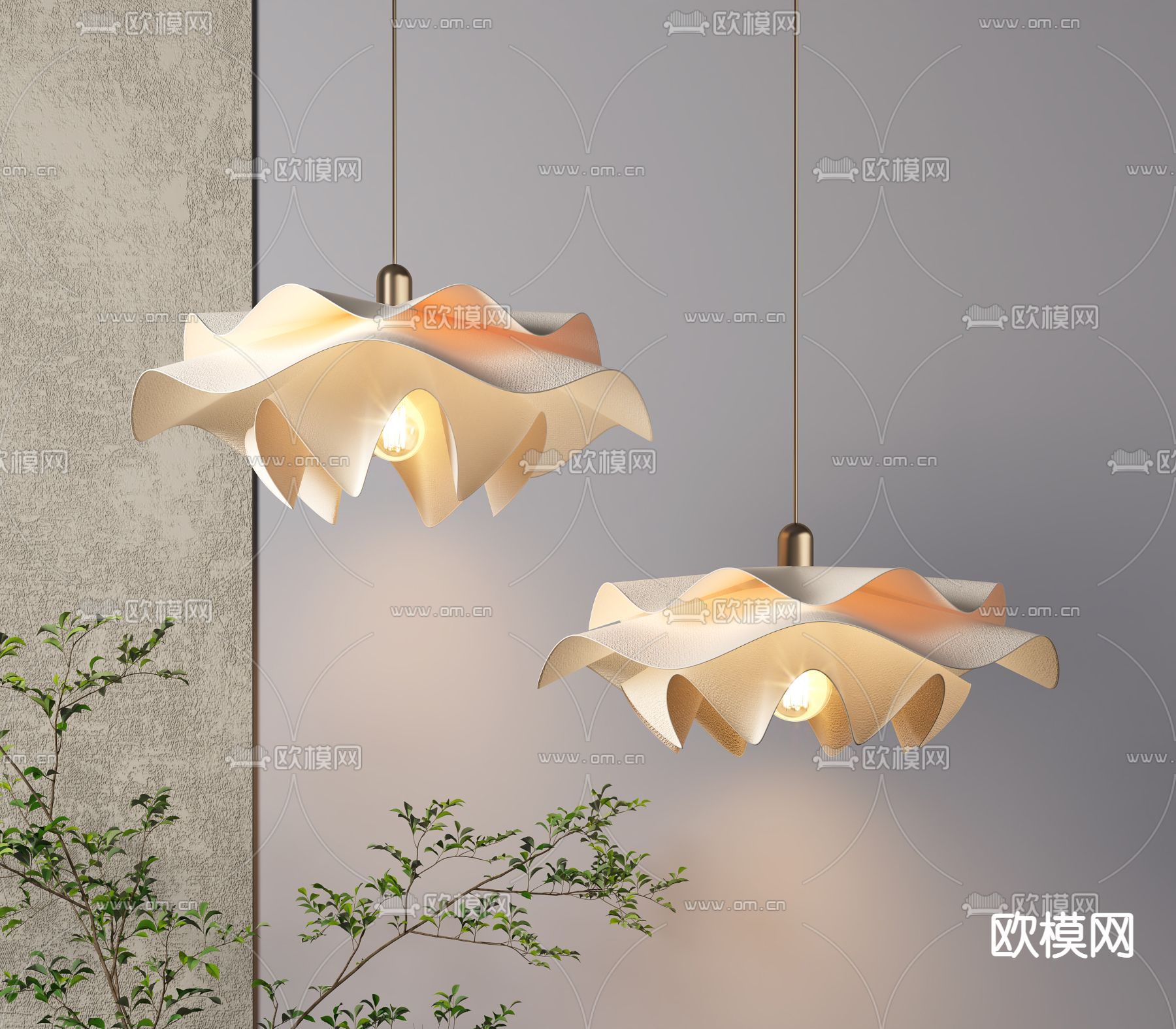 现代花朵吊灯3d模型下载