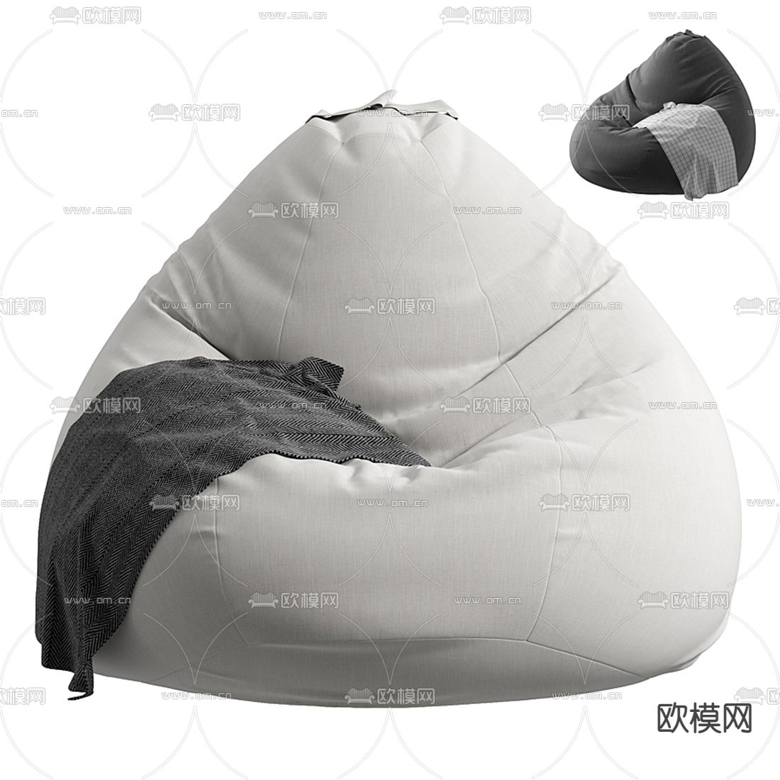 现代懒人沙发3d模型