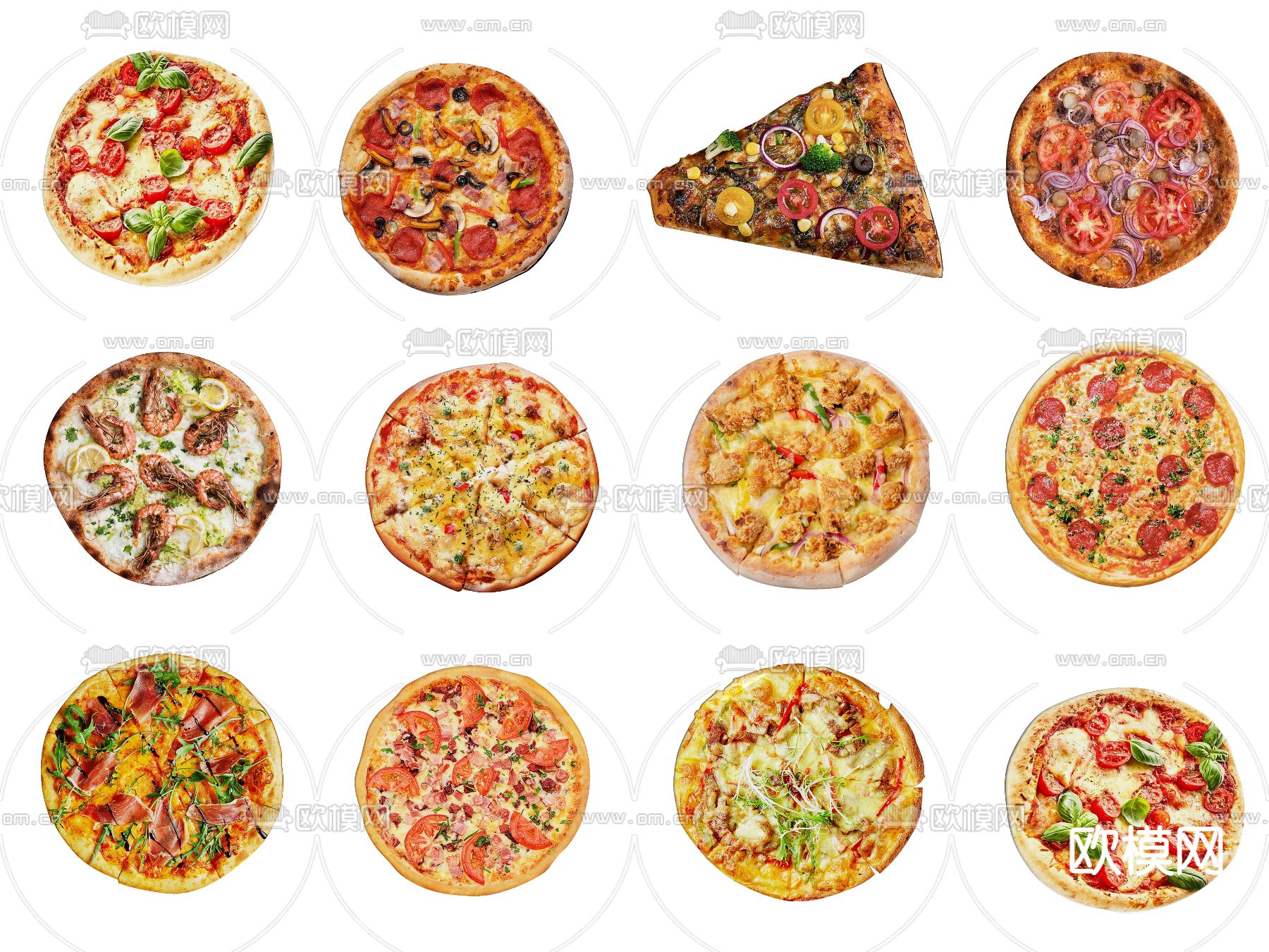 现代西餐披萨食物食品点心3d模型下载