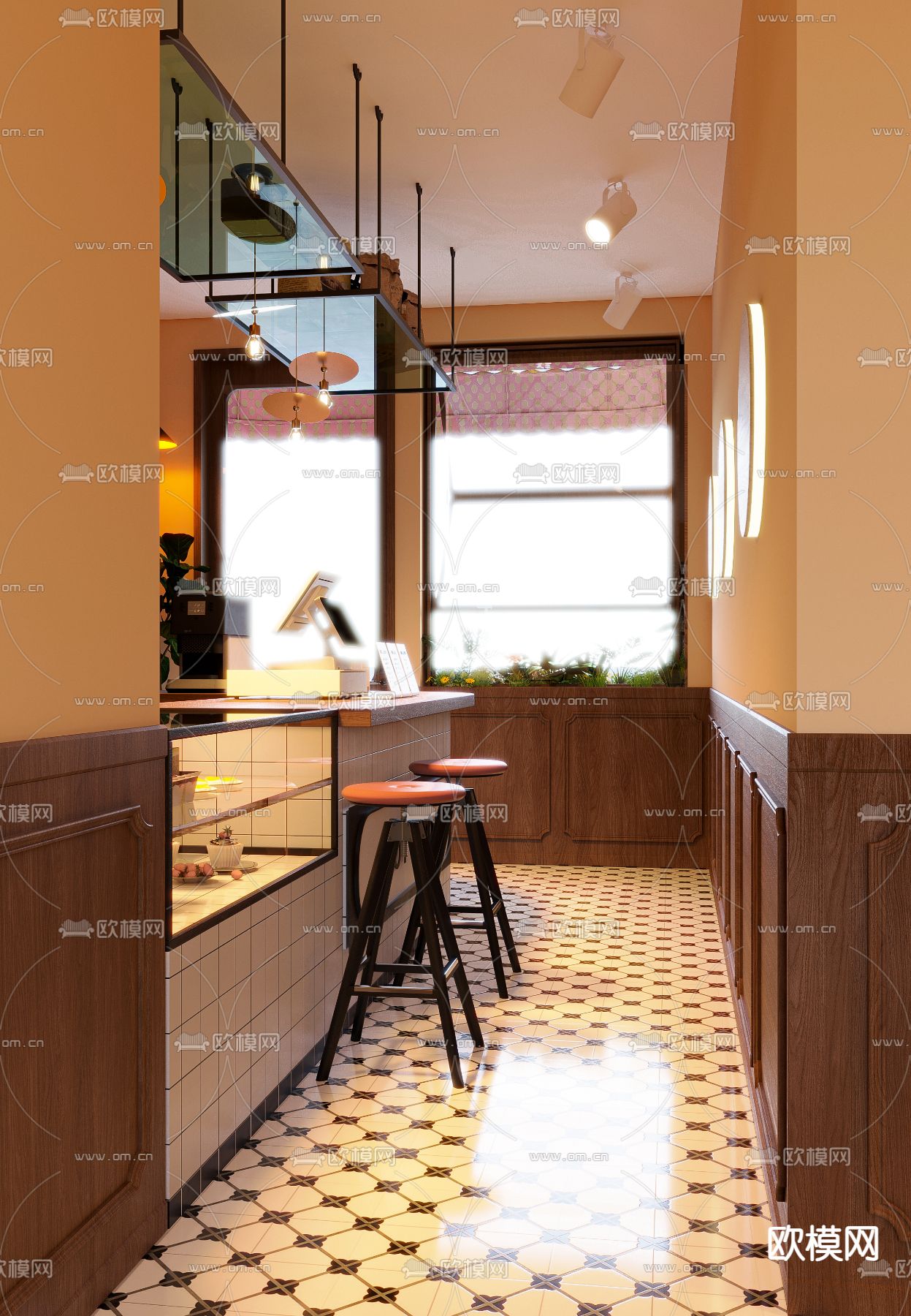 现代咖啡馆3d模型下载（渲染图4）