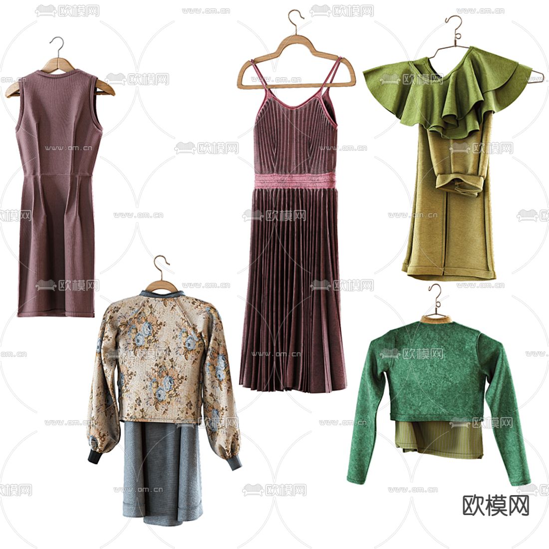 现代连衣裙服装衣架3d模型下载（渲染图2）