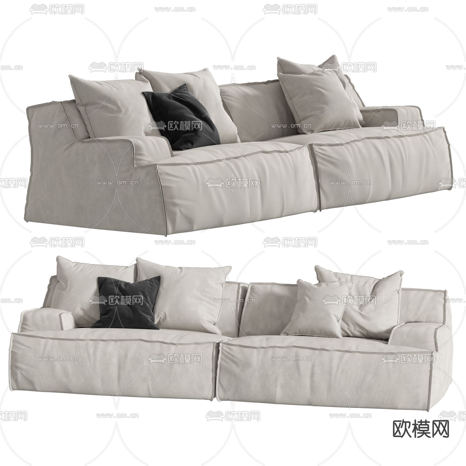 Baxter现代多人沙发3d模型下载