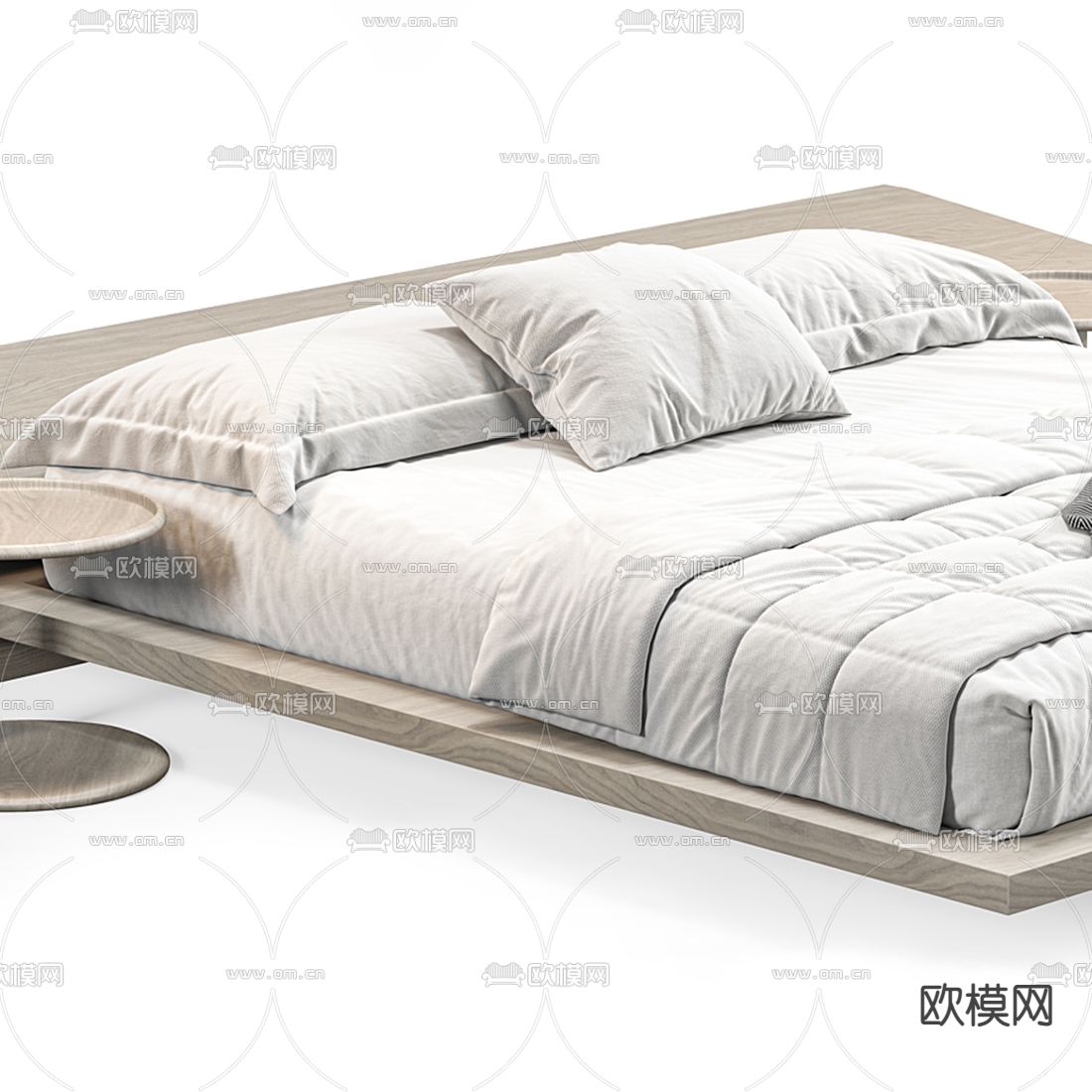 Meridiani 现代悬浮床双人床3d模型下载（渲染图2）