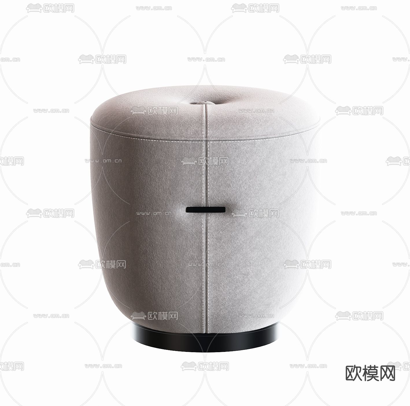 MISSANA 现代灰色沙发凳子3d模型下载（渲染图3）