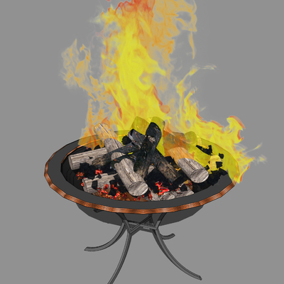  现代火盆su模型 