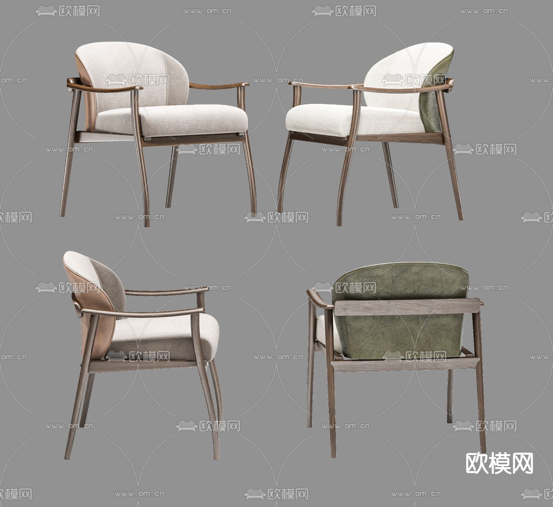 现代布艺单椅子3d模型下载