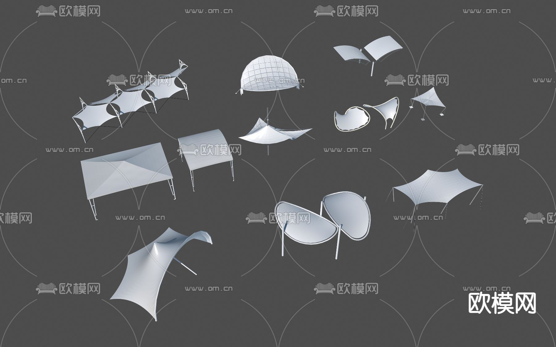 现代遮雨棚遮阳棚雨蓬3d模型下载