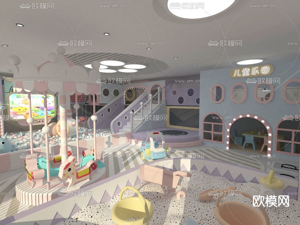 现代室内儿童游乐园3d模型下载_ID12079392_3dmax免费模型-欧模网