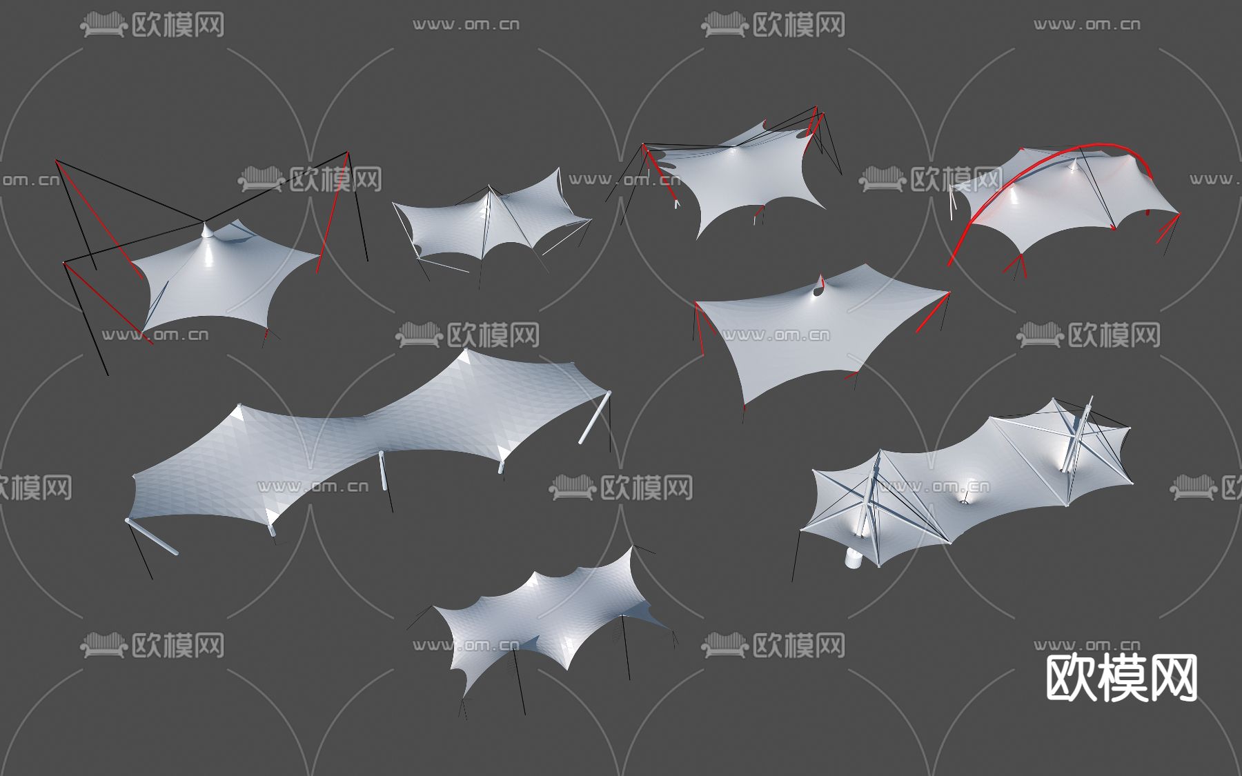 现代遮雨棚遮阳棚雨蓬3d模型下载