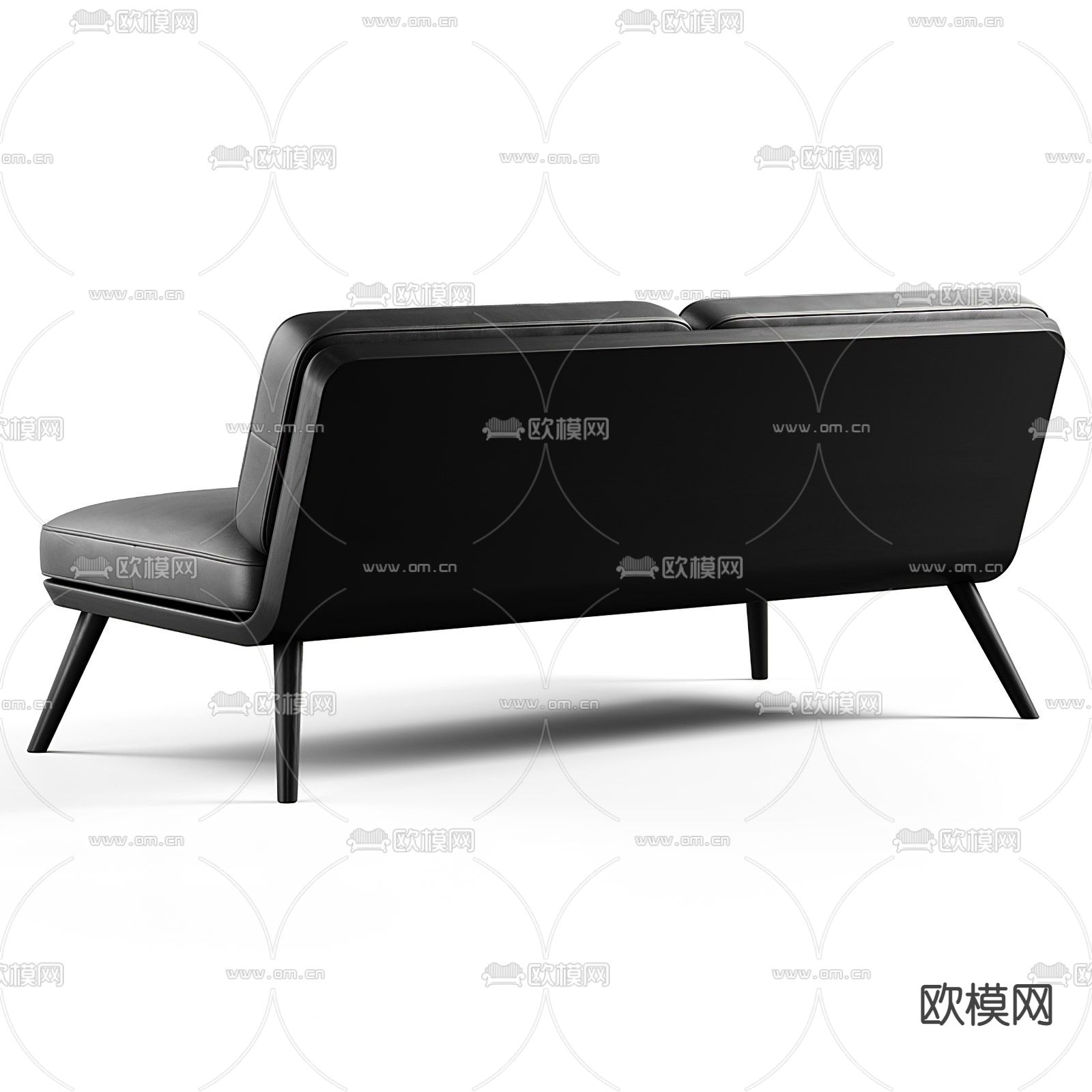 pertica现代黑色双人沙发3d模型下载（渲染图3）