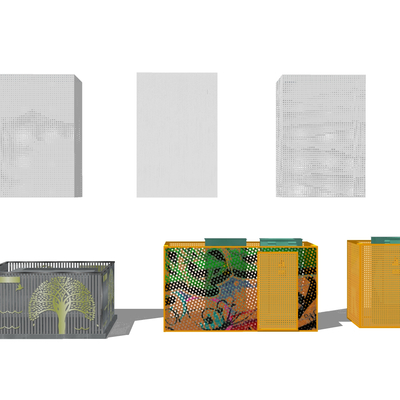  现代配电箱su模型 