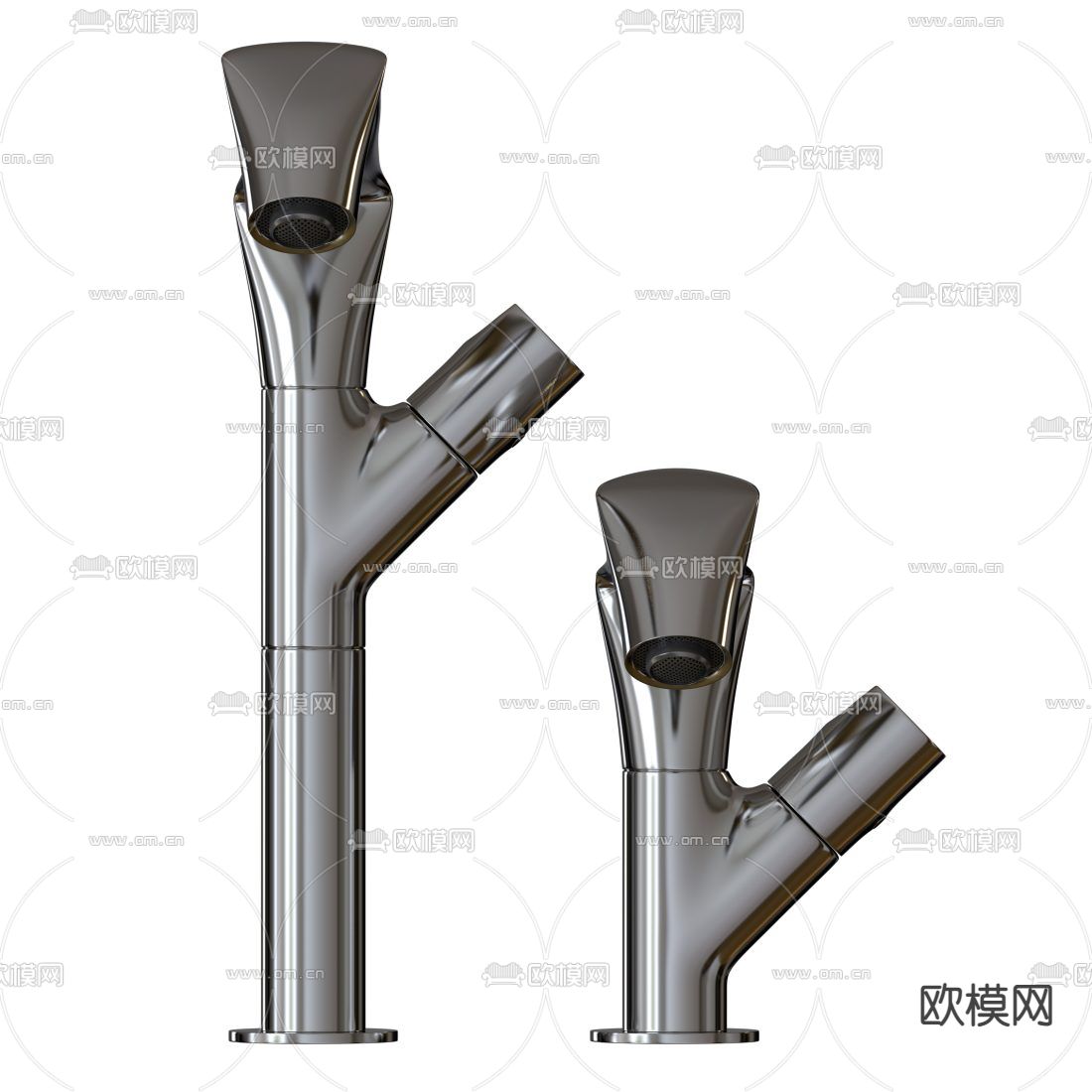 现代金属水龙头3d模型下载（渲染图2）