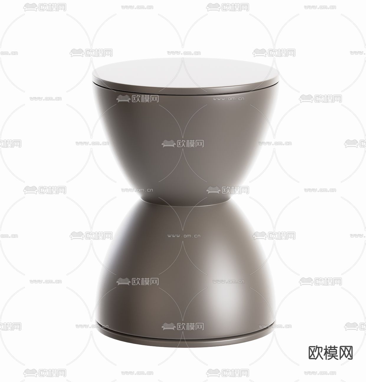 MISSANA 现代灰色沙发凳子3d模型下载（渲染图2）