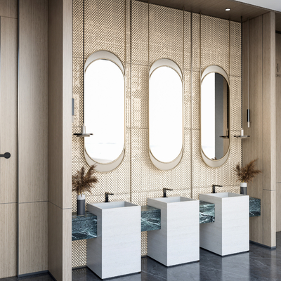  现代公共卫生间su模型 