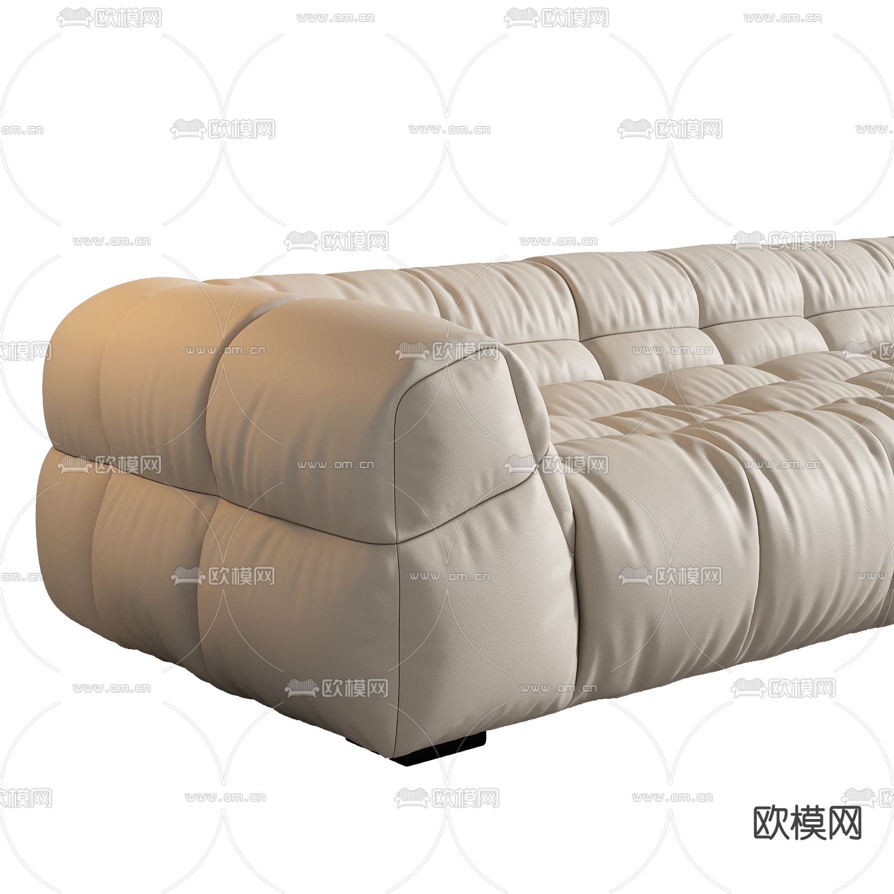 BOBA 奶油风软体多人沙发3d模型下载（渲染图2）