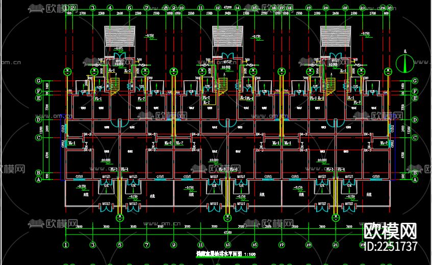 瑶沟乡大庄村3号楼号给排水cad施工图下载（渲染图3）