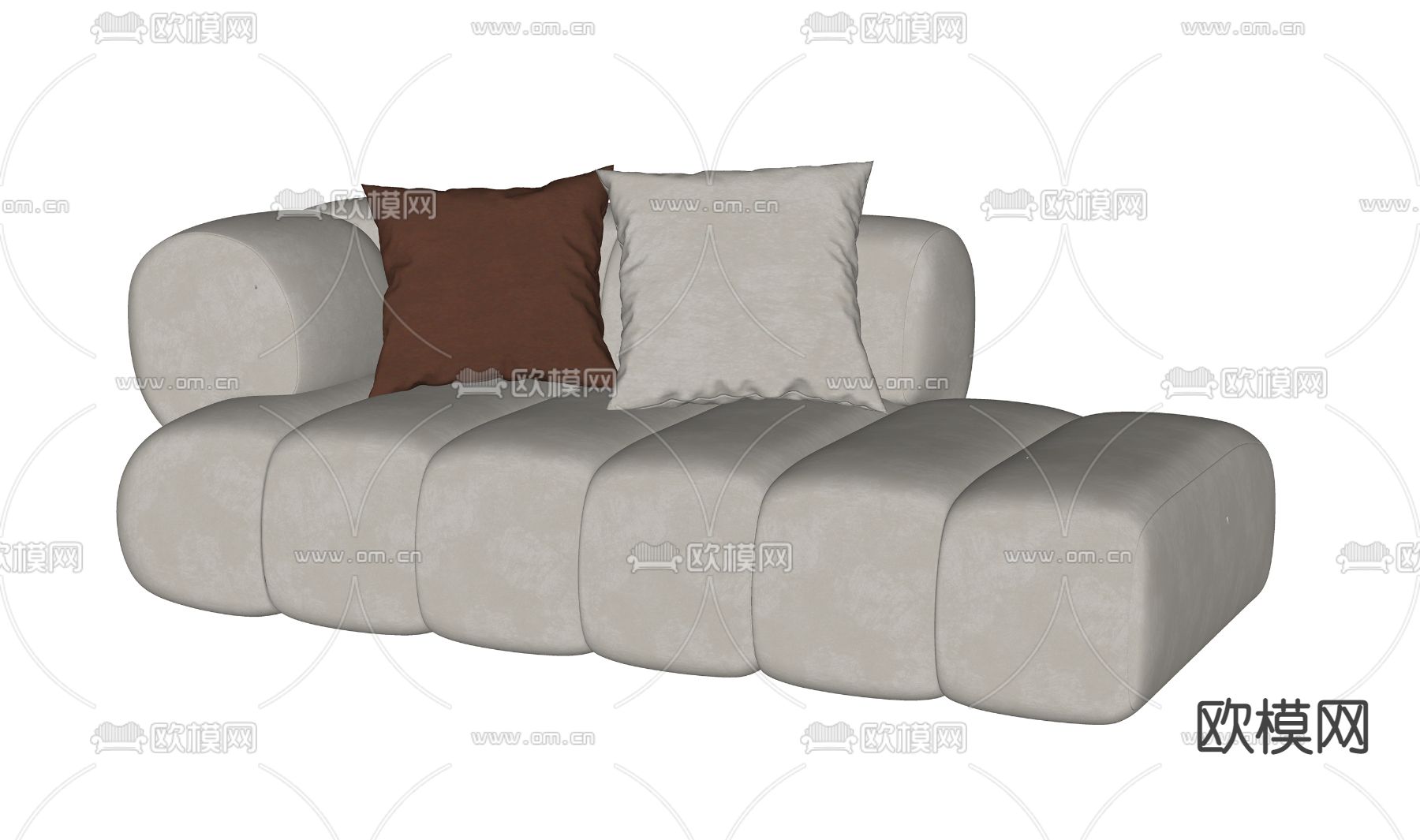 现代贵妃椅su模型下载（渲染图2）