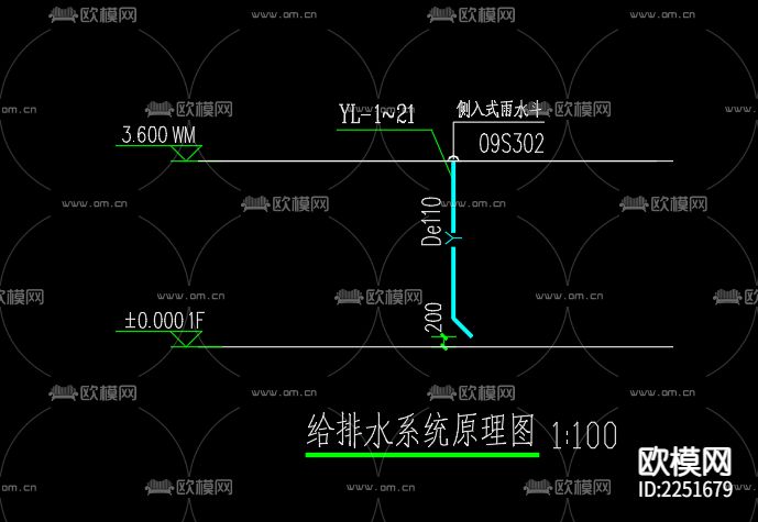 党群服务中心给排水系统cad图库下载（渲染图4）