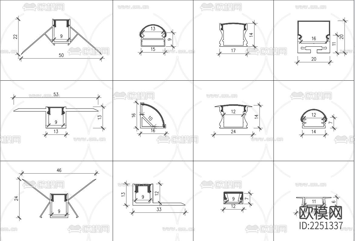 线性灯层板灯阳角灯灯条节点大样下载