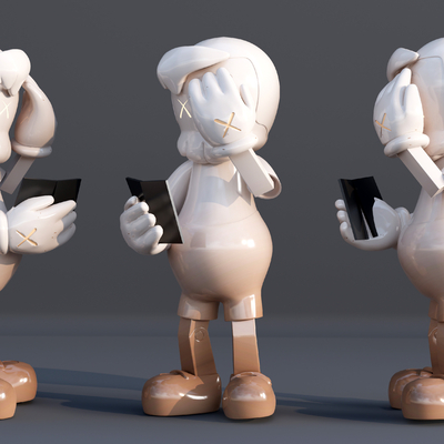  现代潮玩雕塑摆件su模型 