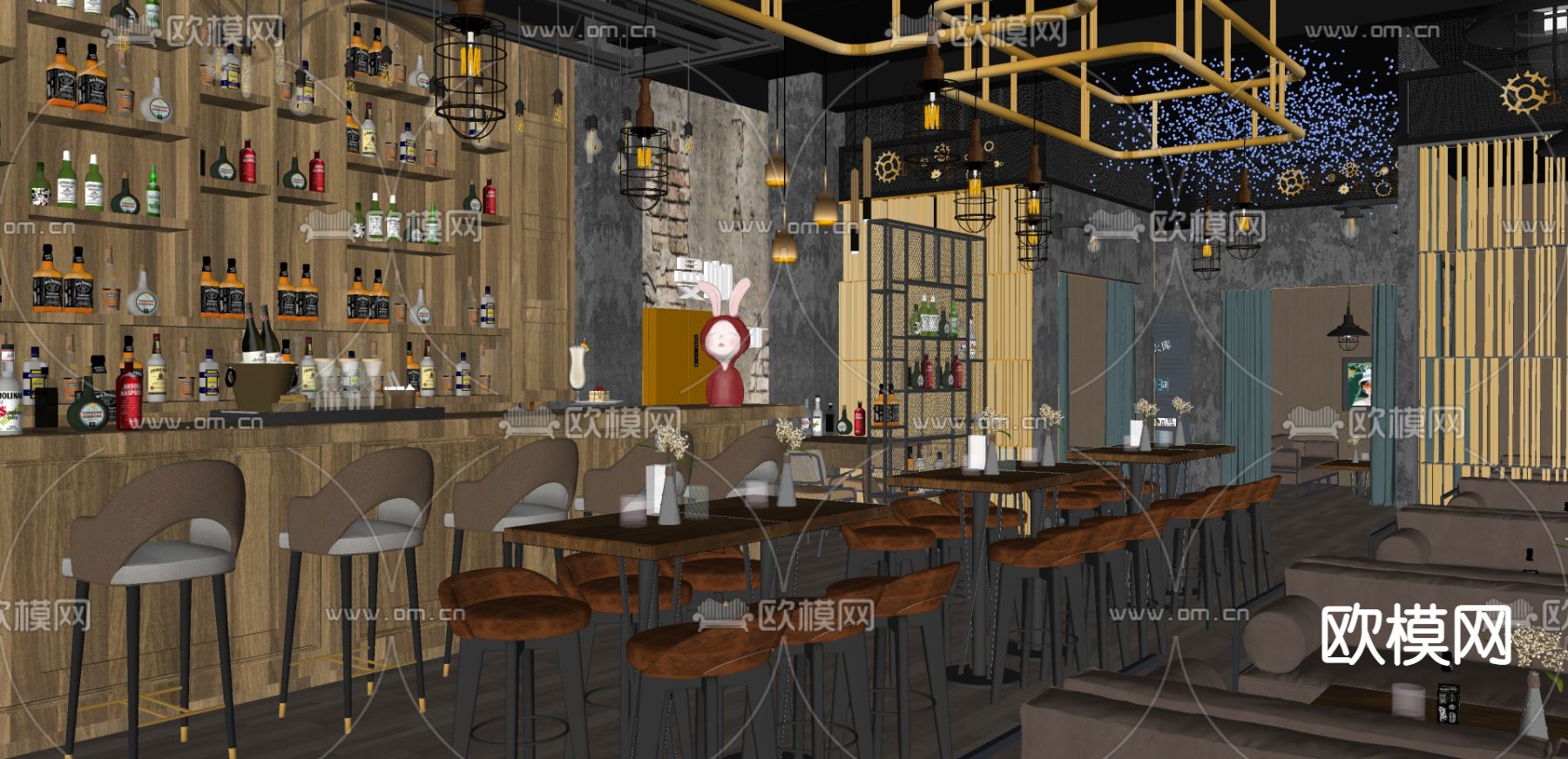 现代清吧su模型下载