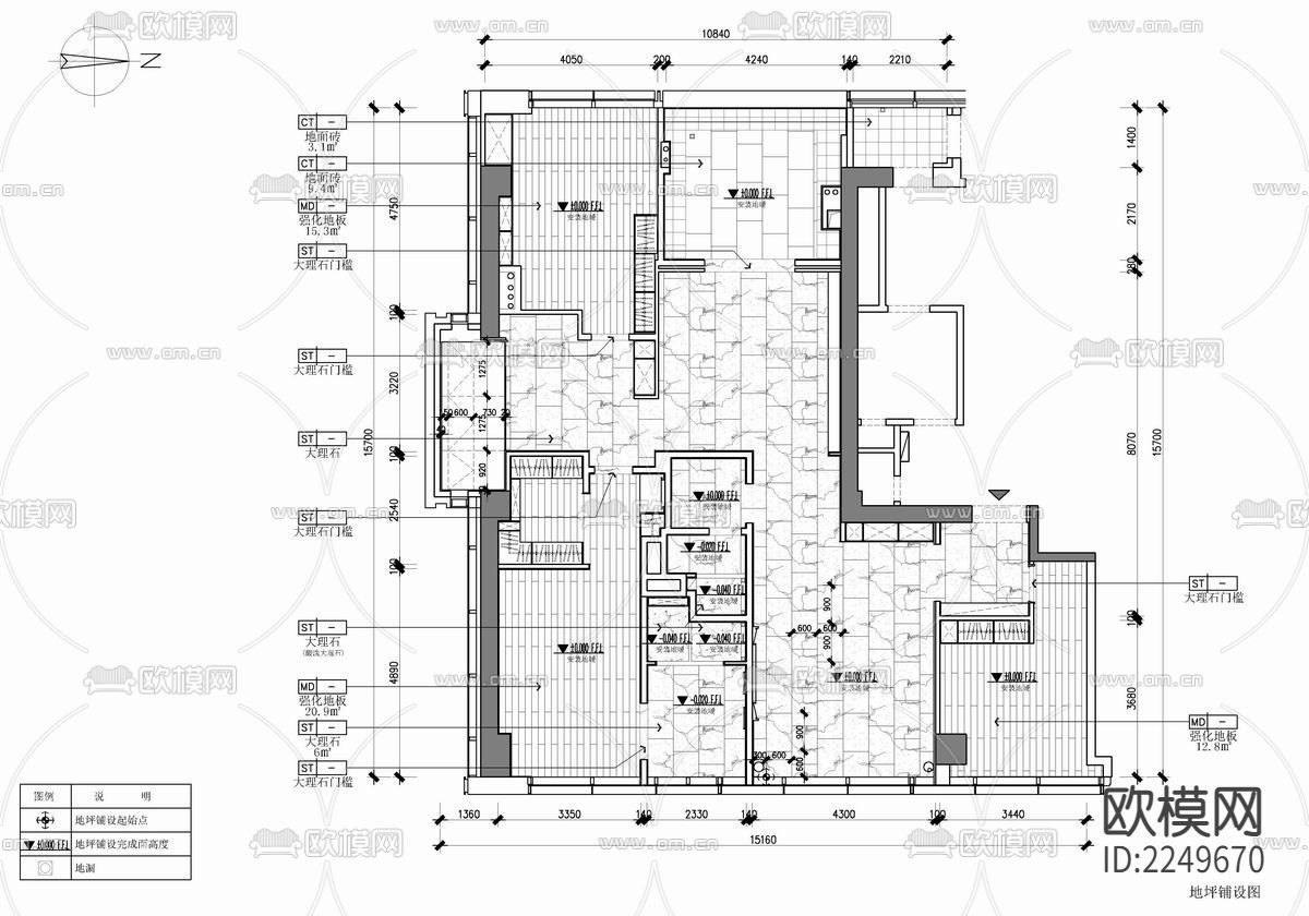 200㎡大平层家装cad施工图下载（渲染图6）