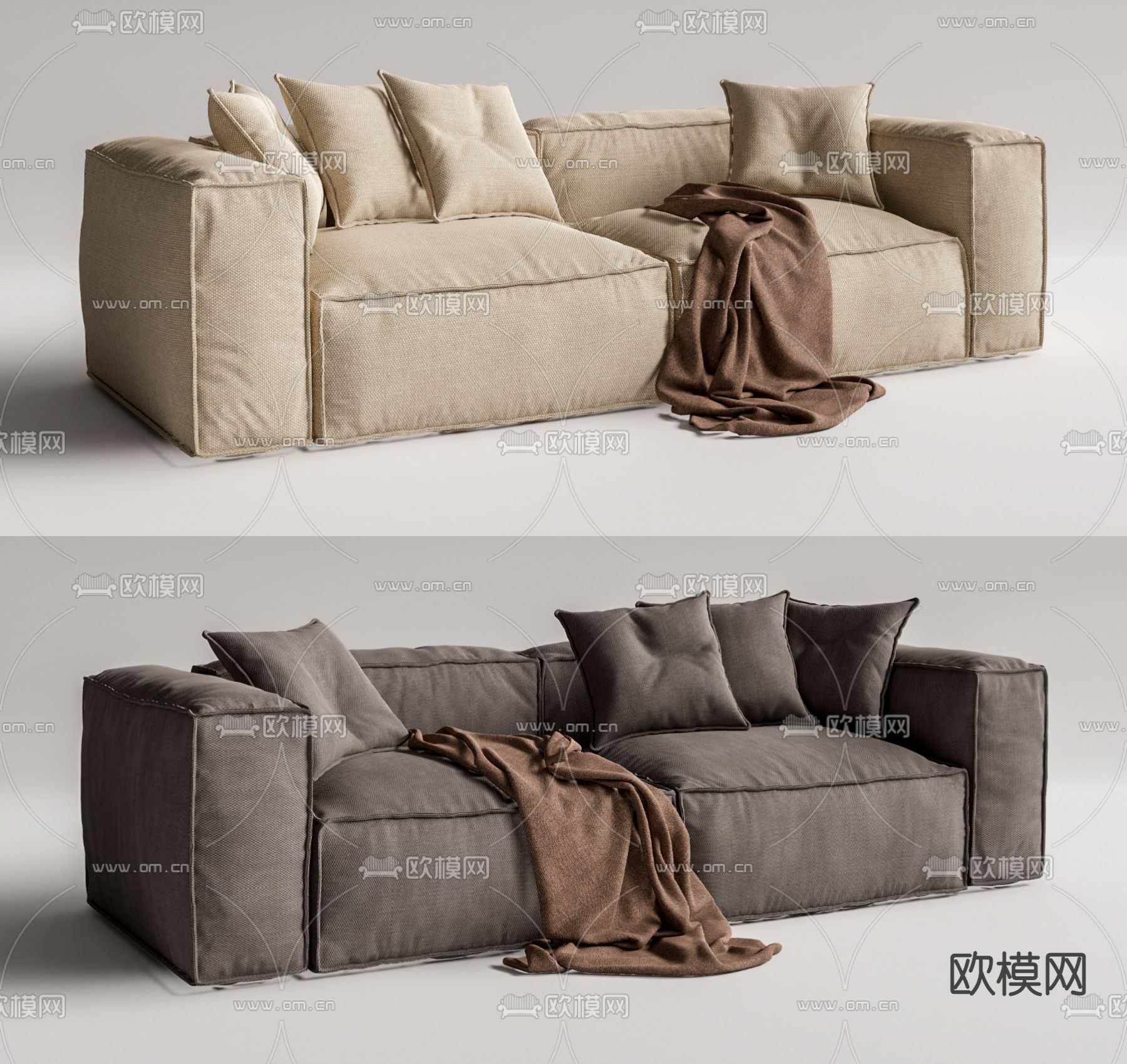 Bonaldo 现代双人沙发su模型